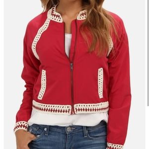FREE PEOPLE JACKET CROCHET DETAILS SMALL